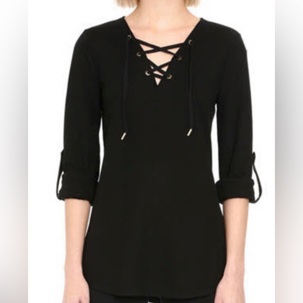 Black Michael Kors lace up tunic Sz:M